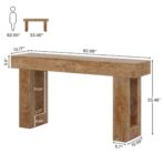 Rustic Solid Wood Console Table – Natural Finish - Image 4