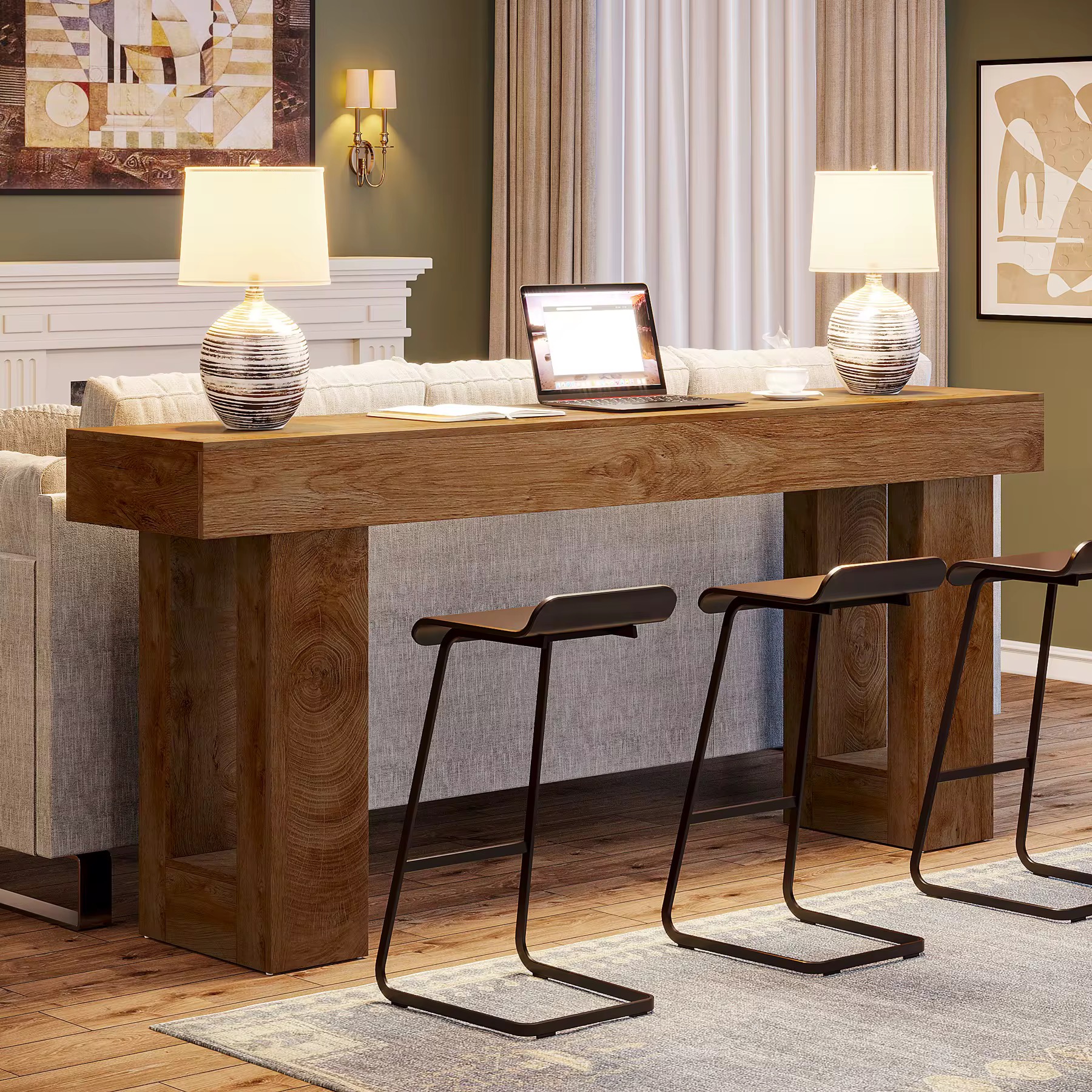 D77C940A-6151-4A39-9178-30BC22FBBB77 Rustic Solid Wood Console Table – Natural Finish - Image 2