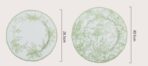 Elegant Green Floral Porcelain Dinner Plate (Set of 2) - Image 4