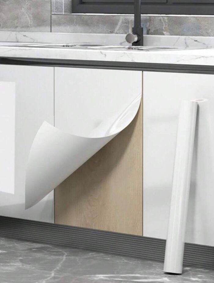 BrightWhite Kitchen Adhesive Vinyl Roll - Image 4